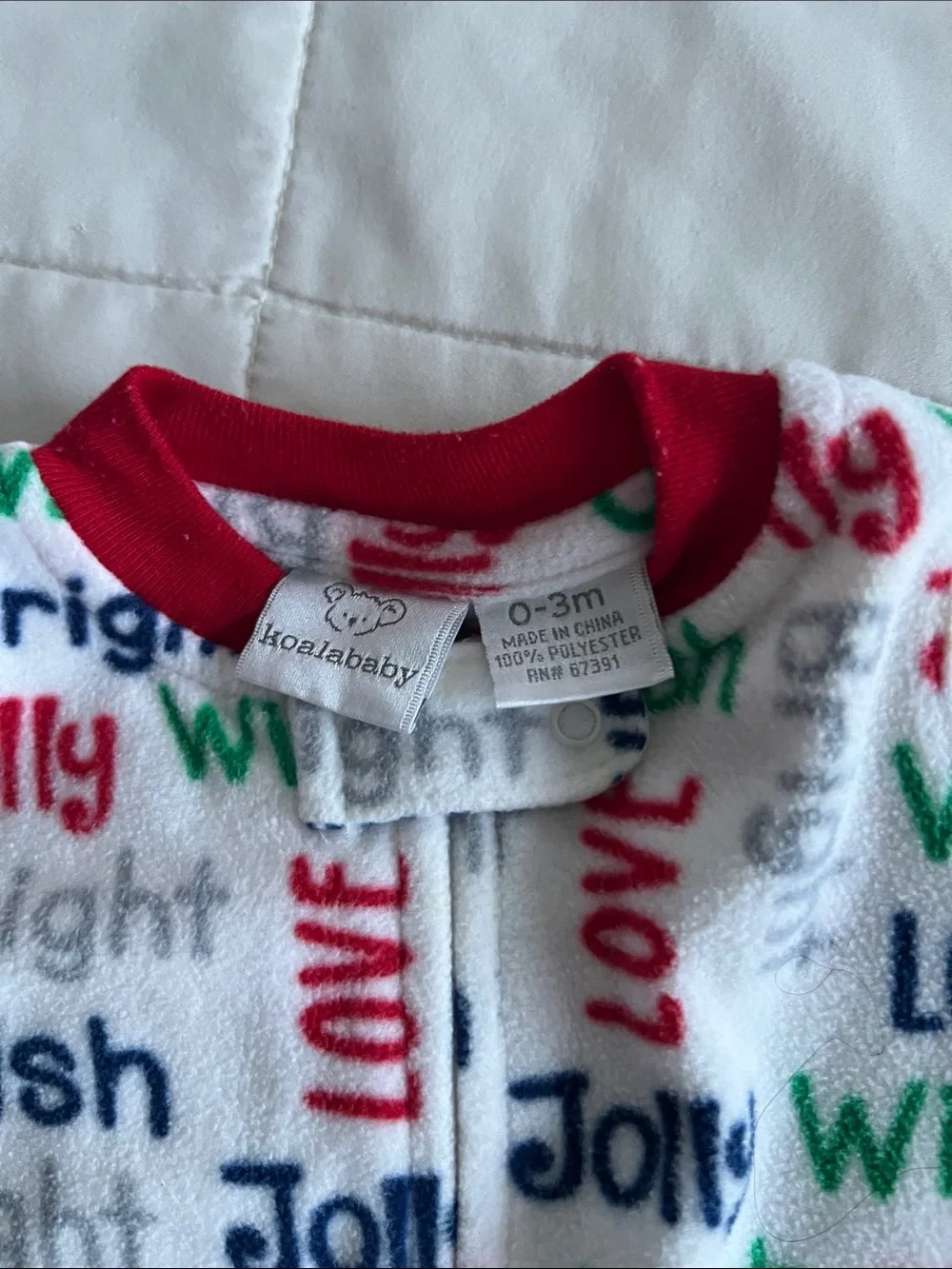 Koala Kids White Holiday Word & Carter’s Red Buffalo Plaid Baby Footies